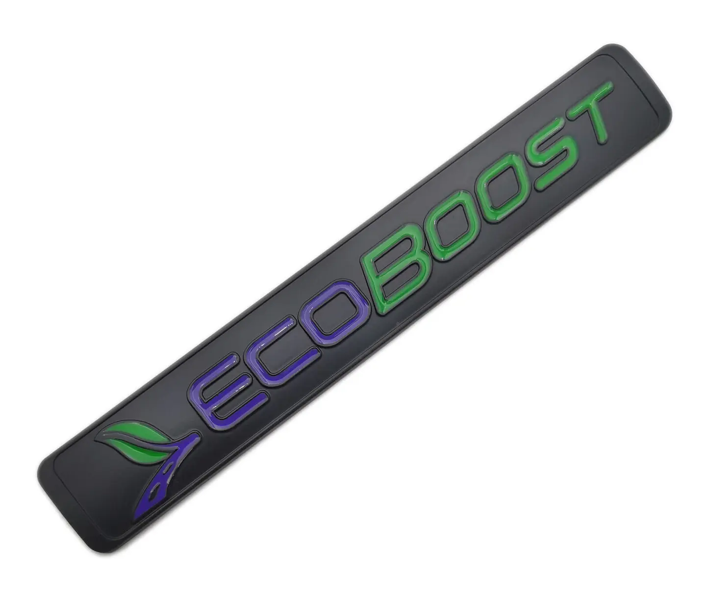 Logo Emblema Para Ford Ecoboost 14x2cm Metalico Negro 1
