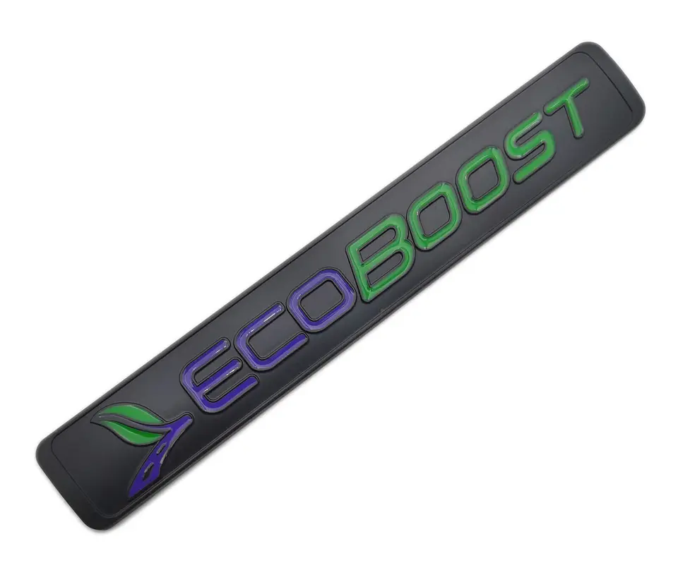 Logo Emblema Para Ford Ecoboost 14x2cm Metalico Negro 1