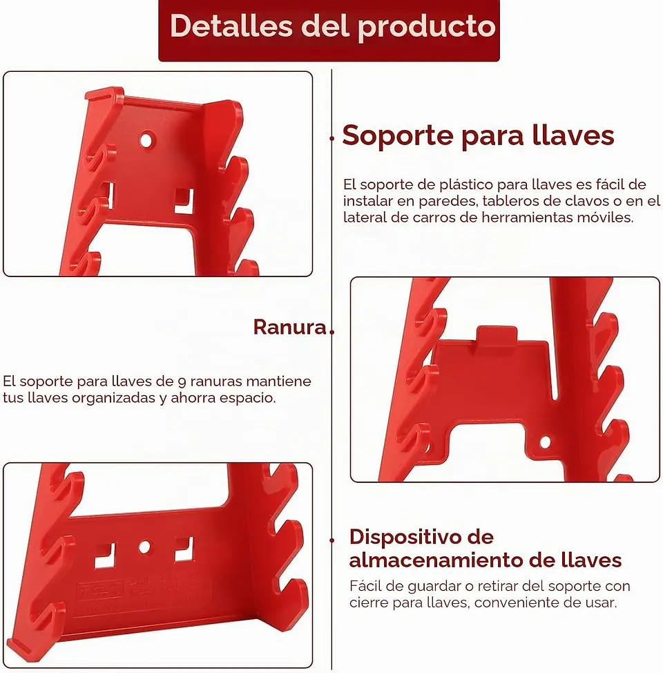 Organizador Porta Llaves Herramientas Etc Panel Perforado o directo muro 5