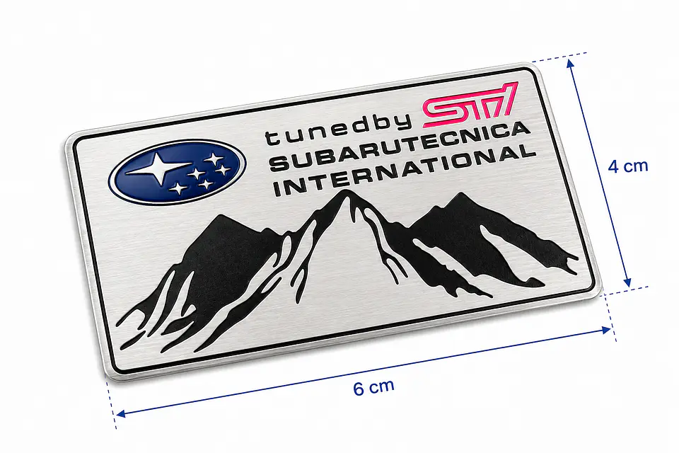 Emblema Logo Para Subaru Tecnica Intenational Sti 4x6cm 3
