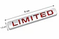 Logo Emblema Limited Multimarca 9x1.5cm Metalico Cromado Rojo - Miniatura 3