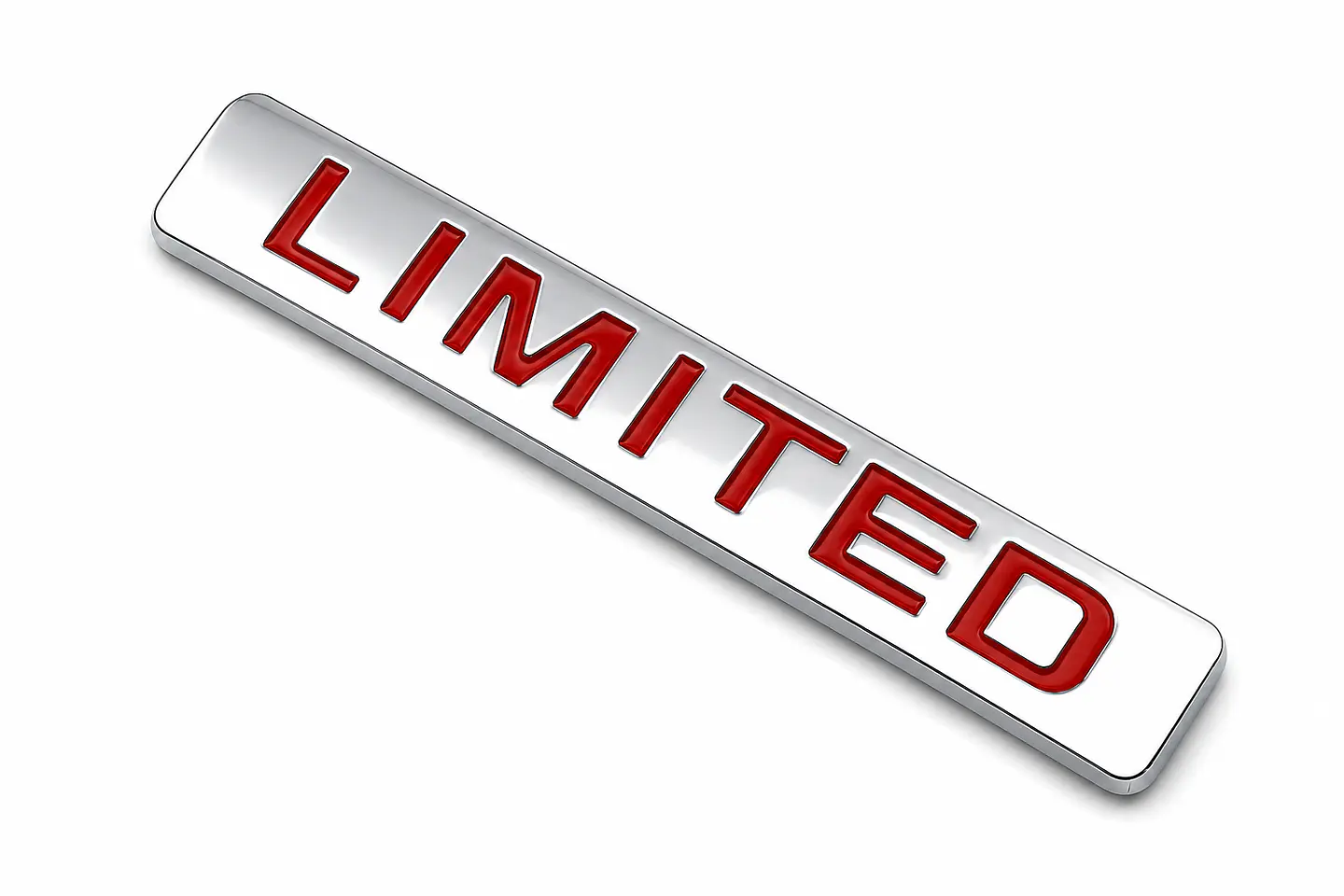 Logo Emblema Limited Multimarca 9x1.5cm Metalico Cromado Rojo 1