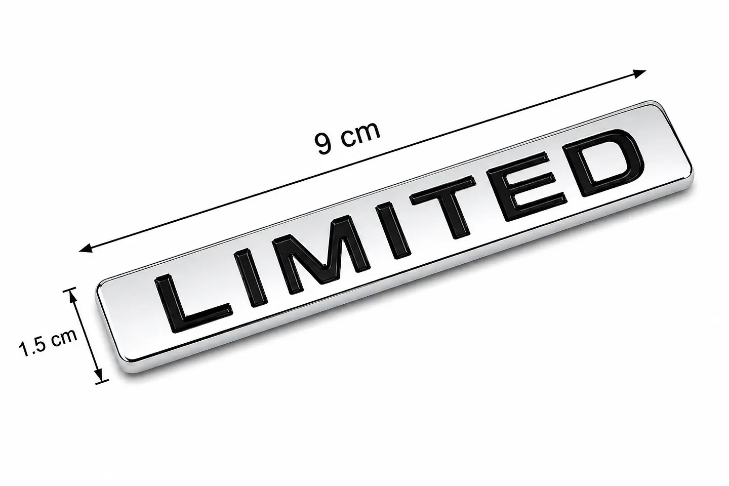 Logo Emblema Limited Multimarca 9x1.5cm Metalico Cromado Negro 2