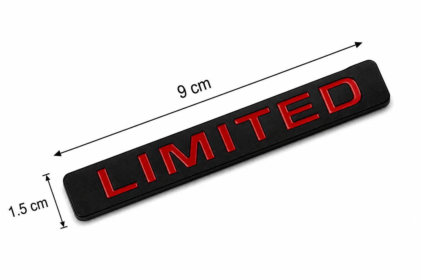 Logo Emblema Limited Multimarca 9x1.5cm Metalico Negro Rojo 3