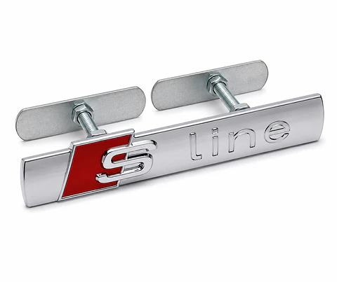 Logo Parrilla Sline Emblema Frontal Para Audi S Line 8.8x2cm Metalico