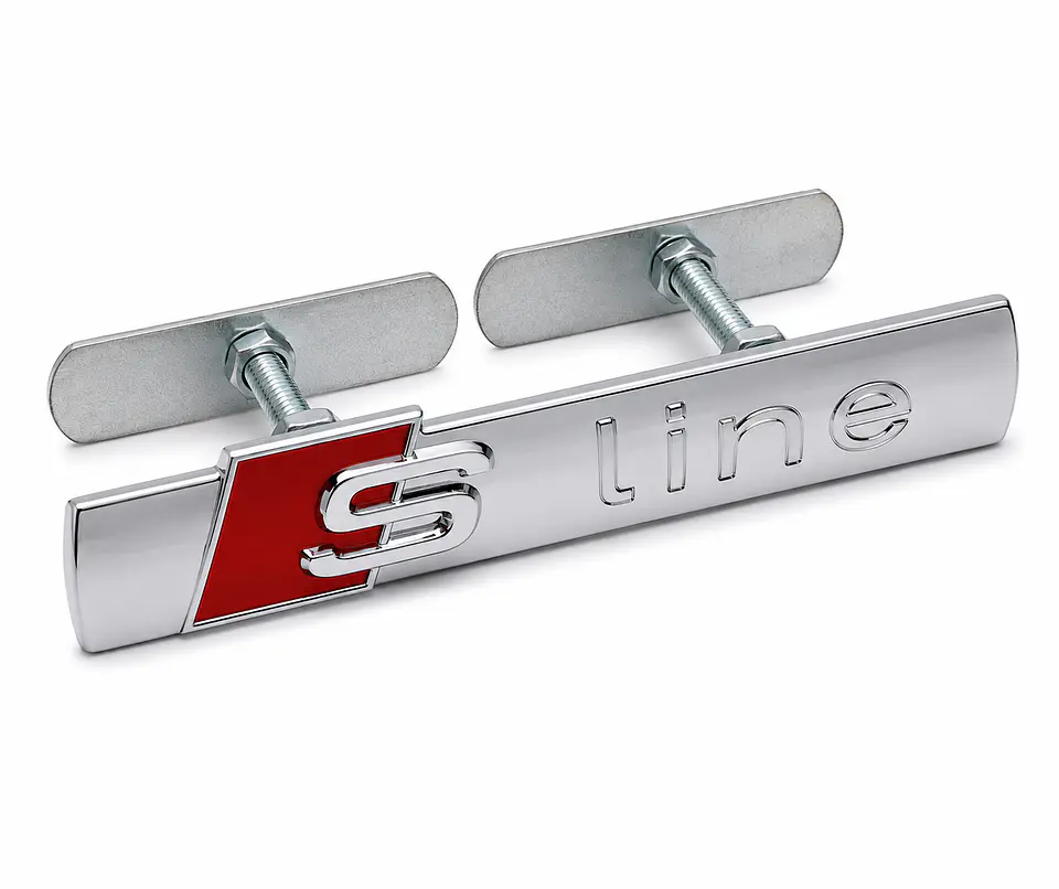 Logo Parrilla Sline Emblema Frontal Para Audi S Line 8.8x2cm Metalico 1
