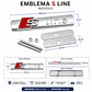 Logo Parrilla Sline Emblema Frontal Para Audi S Line 8.8x2cm Metalico - Miniatura 3