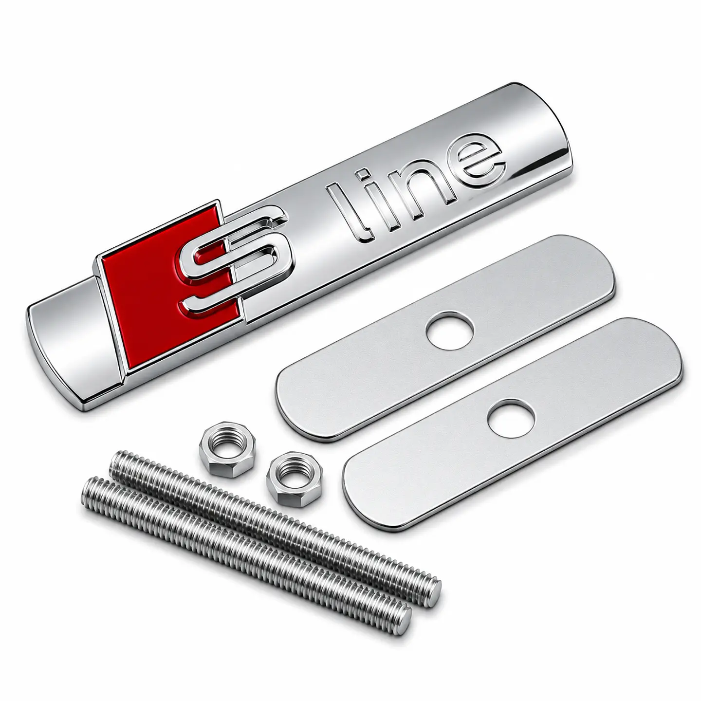Logo Parrilla Sline Emblema Frontal Para Audi S Line 8.8x2cm Metalico 4