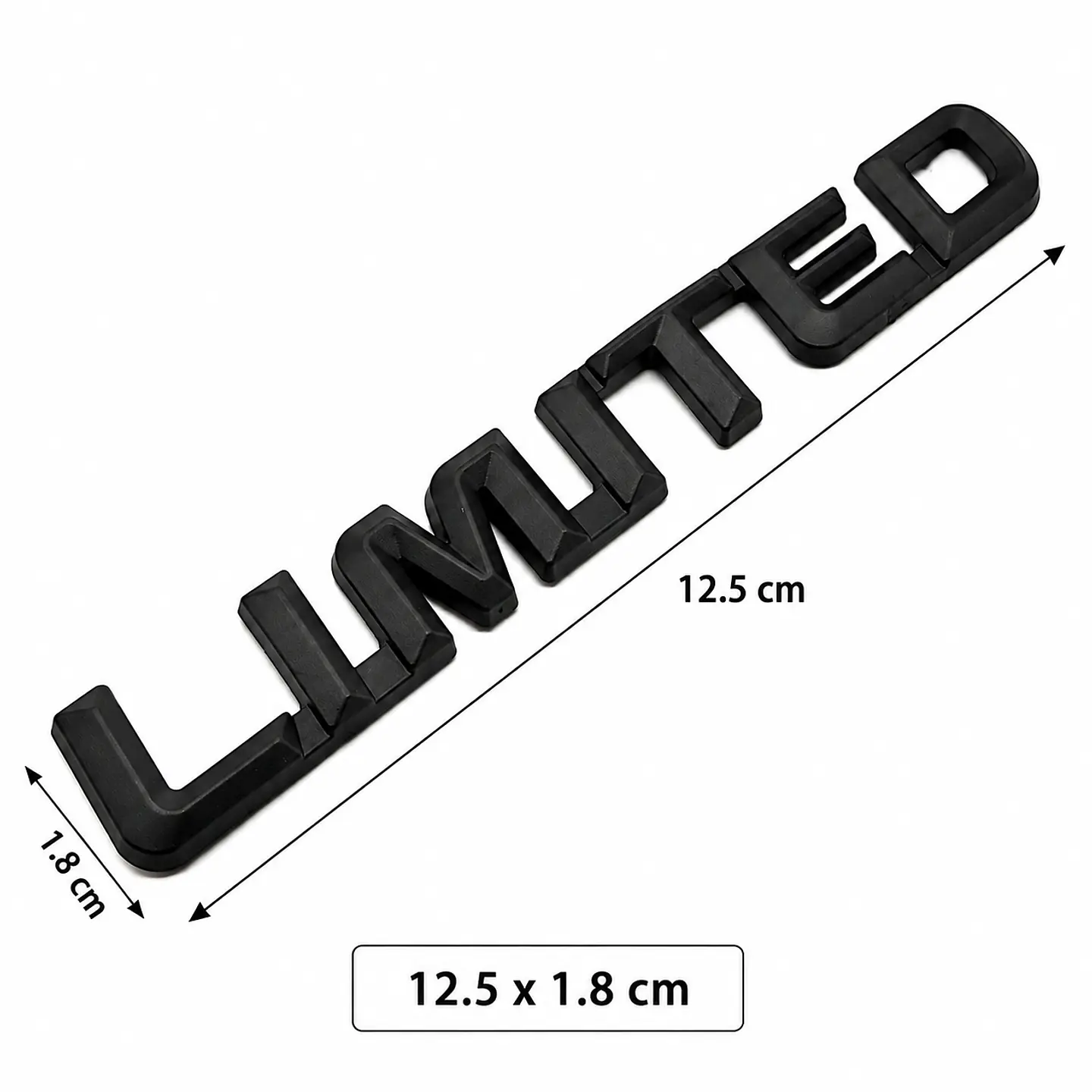 Logo Universal Emblema Limited Multimarca 12.5x1.8cm Metalico Negro 2