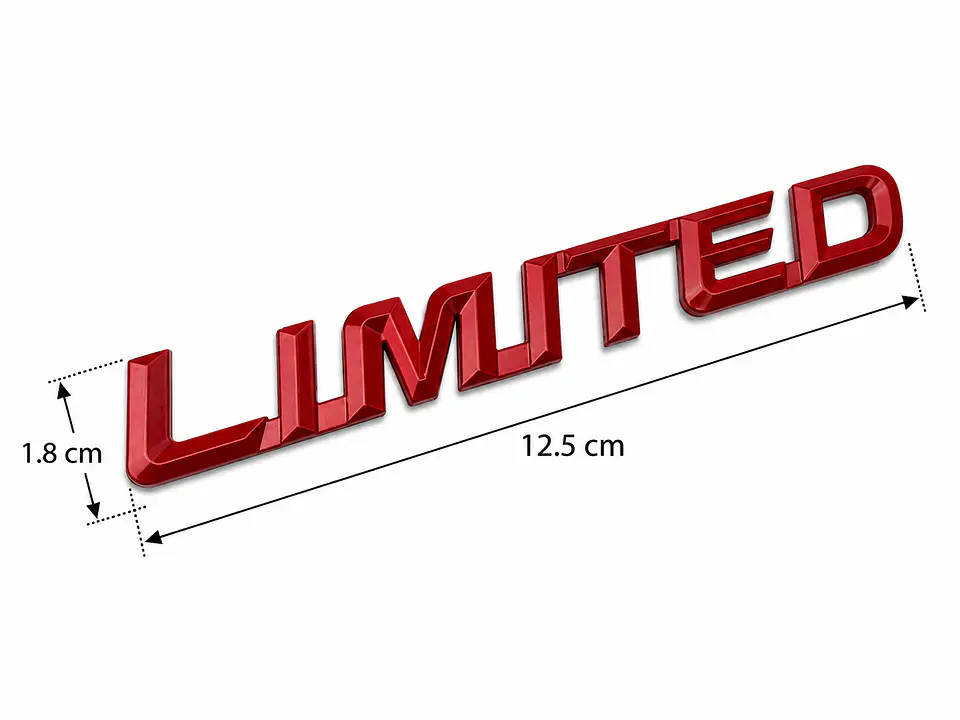 Logo Universal Emblema Limited Multimarca 12.5x1.8cm Metalico Rojo 2