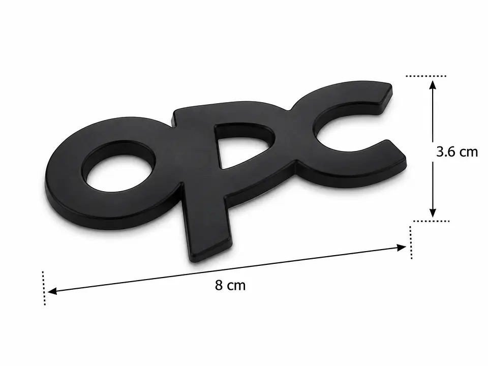 Logo Emblema Para Opel Opc 8x3.6cm metalico Negro 2