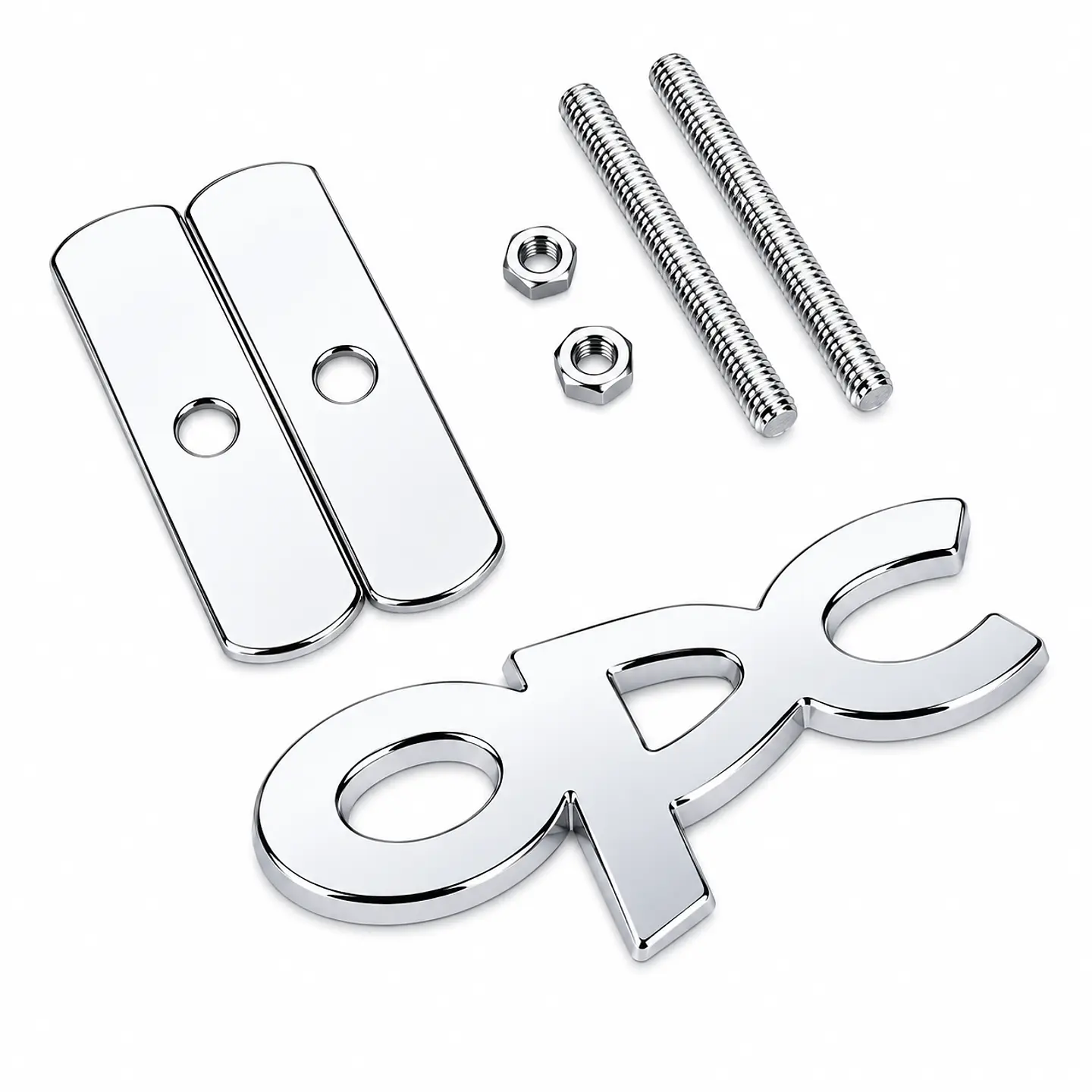Logo Parrilla Emblema Frontal Para Opel Opc 8x3.6cm Metalico Cromado 1
