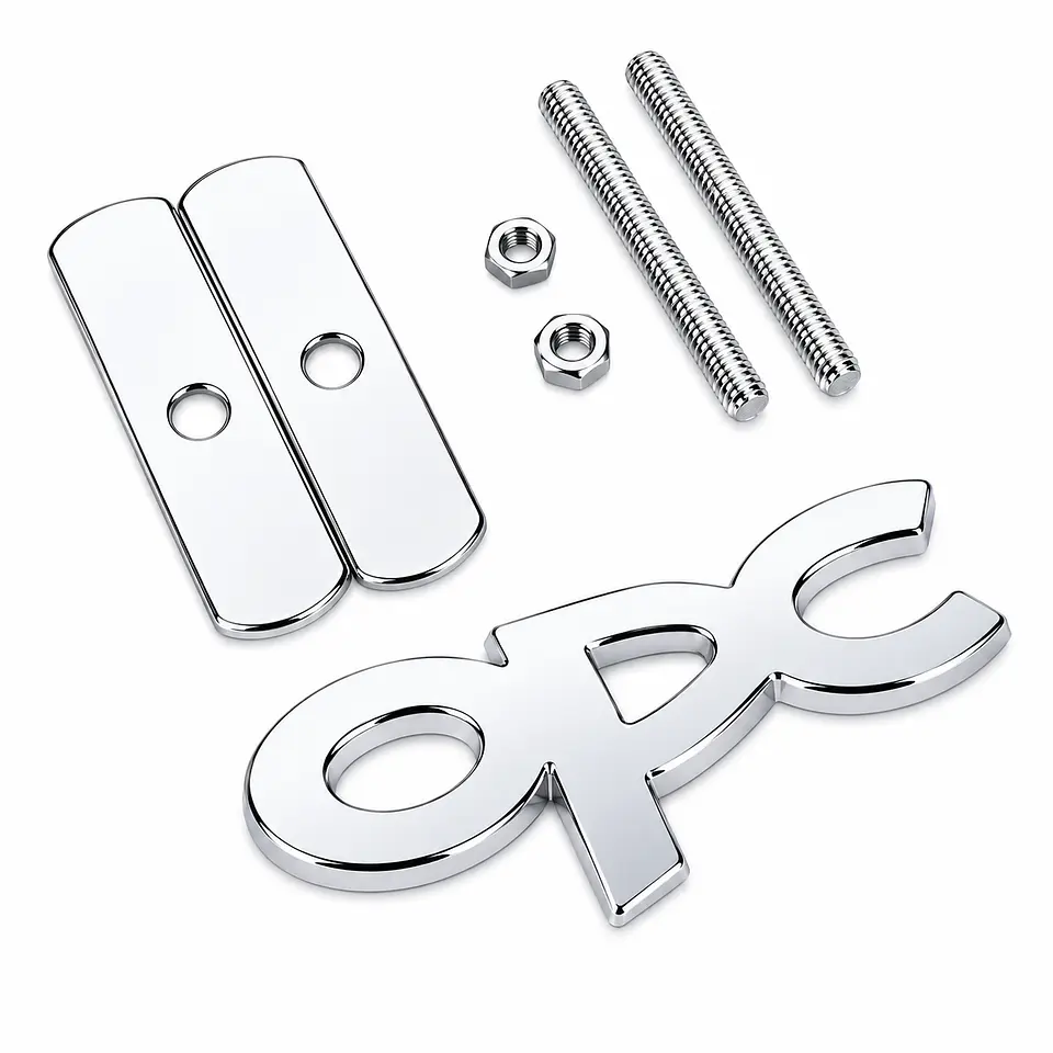 Logo Parrilla Emblema Frontal Para Opel Opc 8x3.6cm Metalico Cromado 1