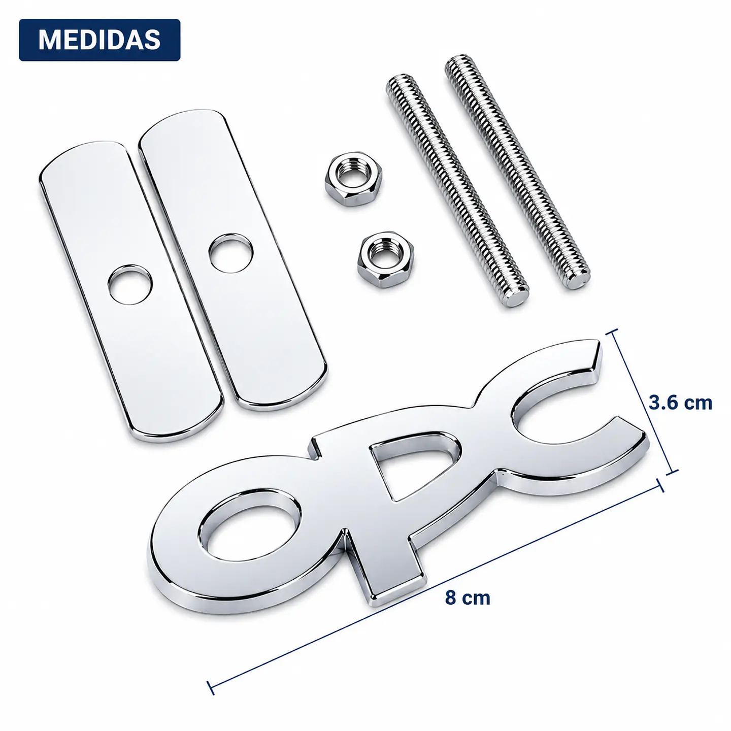 Logo Parrilla Emblema Frontal Para Opel Opc 8x3.6cm Metalico Cromado 2