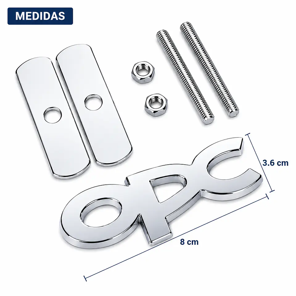Logo Parrilla Emblema Frontal Para Opel Opc 8x3.6cm Metalico Cromado 2