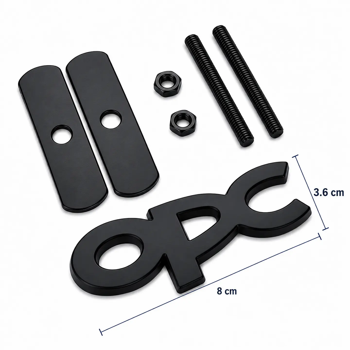 Logo Parrilla Emblema Frontal Para Opel Opc 8x3.6cm Metalico Negro 2