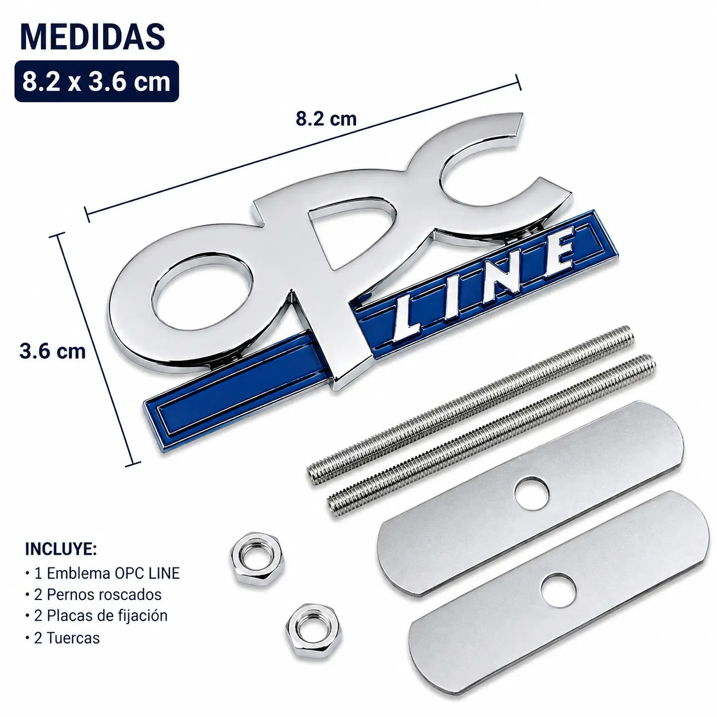 Logo Parrilla Emblema Frontal Para Opel Opc Line 8.2x3.6cm metalico 3