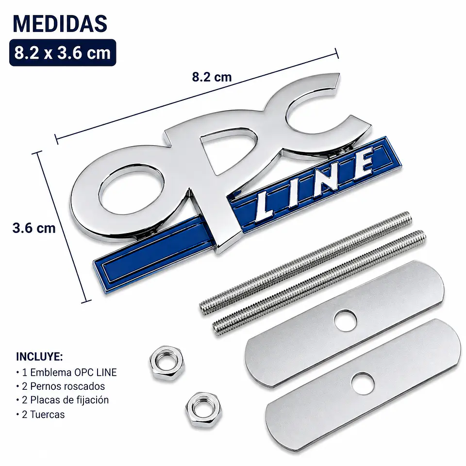 Logo Parrilla Emblema Frontal Para Opel Opc Line 8.2x3.6cm metalico 3