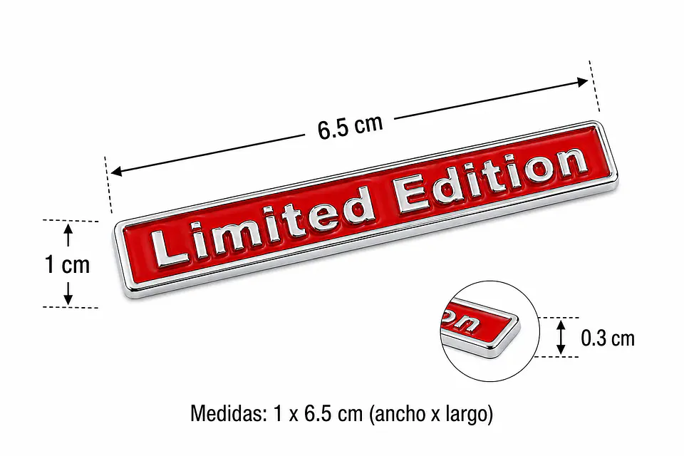 Logo Edicion Limitada Emblema Limited Edition 6.5x1cm Rojo 2