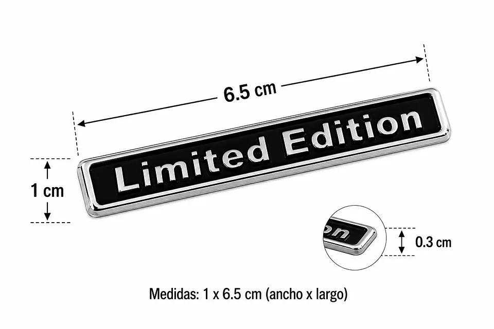 Logo Edicion Limitada Emblema Limited Edition 6.5x1cm Negro 2