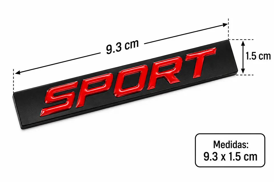 Logo Emblema Sport Multimarca 9.3x1.5cm Metálico 2