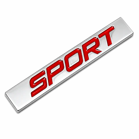 Logo Emblema Sport Multimarca 7.8x1.2cm Metálico Rojo