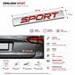 Logo Emblema Sport Multimarca 7.8x1.2cm Metálico Negro - Miniatura 3