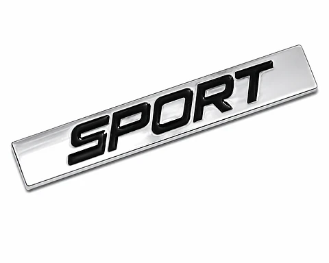 Logo Emblema Sport Multimarca 7.8x1.2cm Metálico Negro