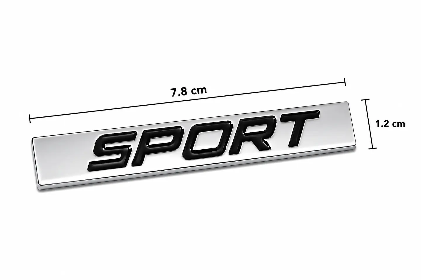 Logo Emblema Sport Multimarca 7.8x1.2cm Metálico Negro 2
