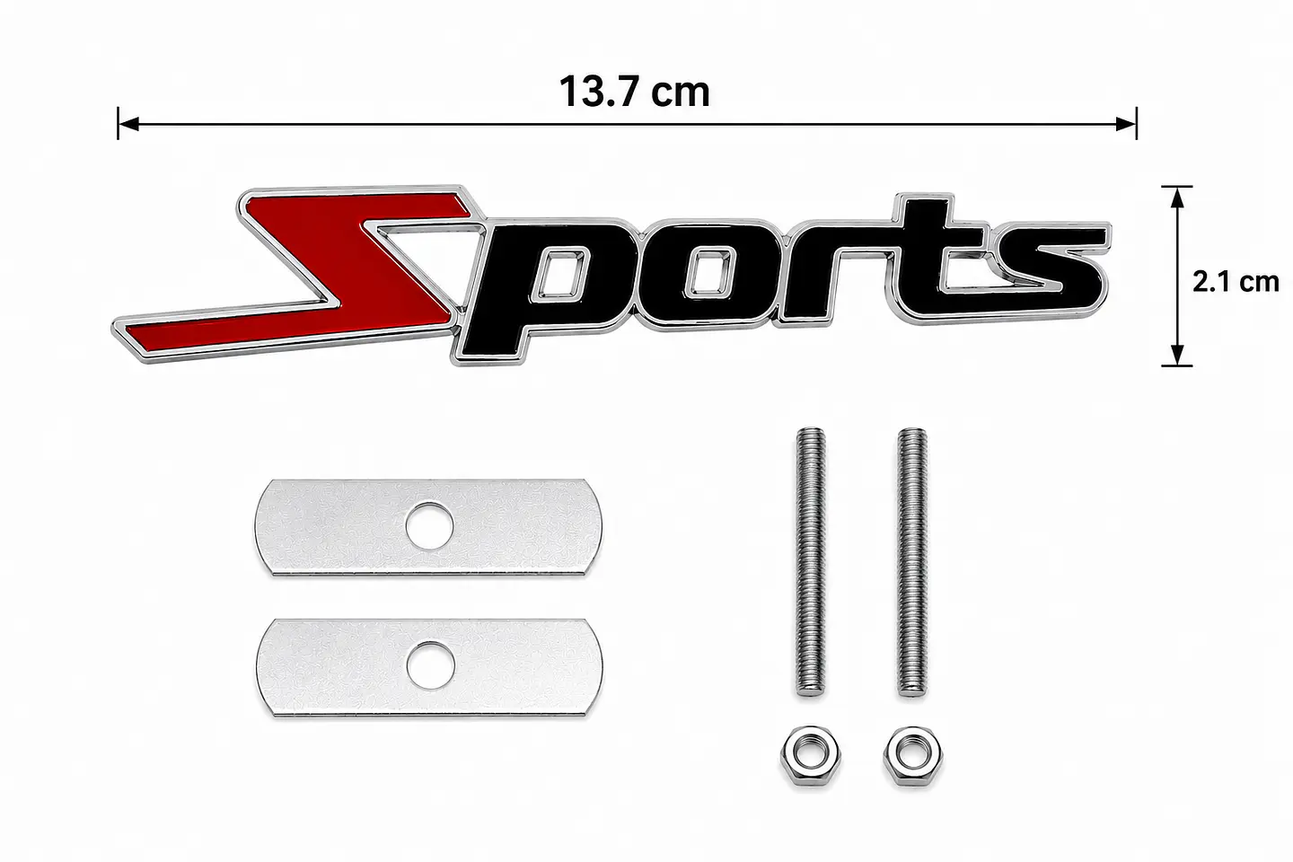 Logo Frontal Emblema Sports Parrilla Multimarca 13.7x2.1cm Metal 2
