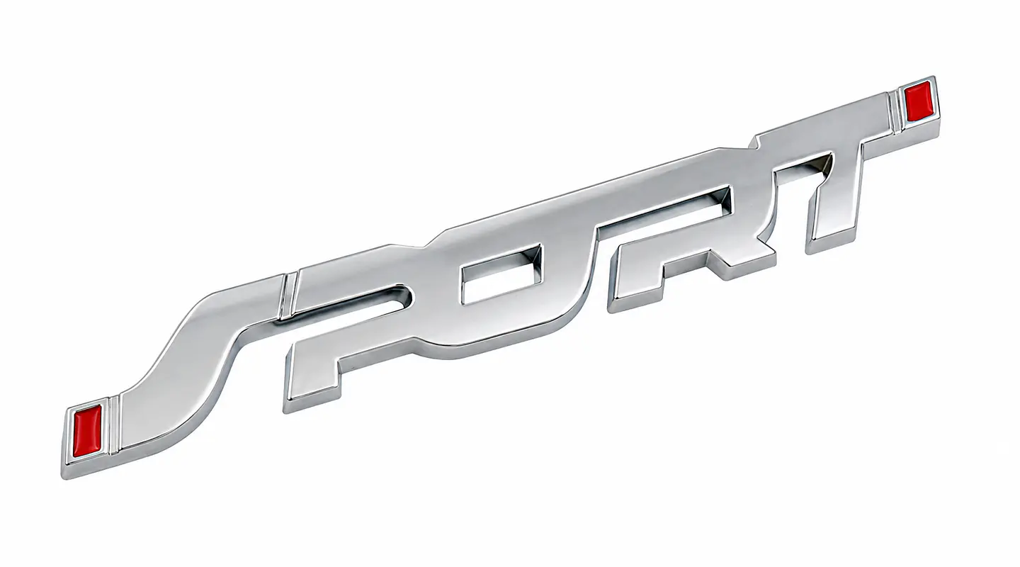 Logo Emblema Sport Multimarca 13.5x1.9cm Metálico 1