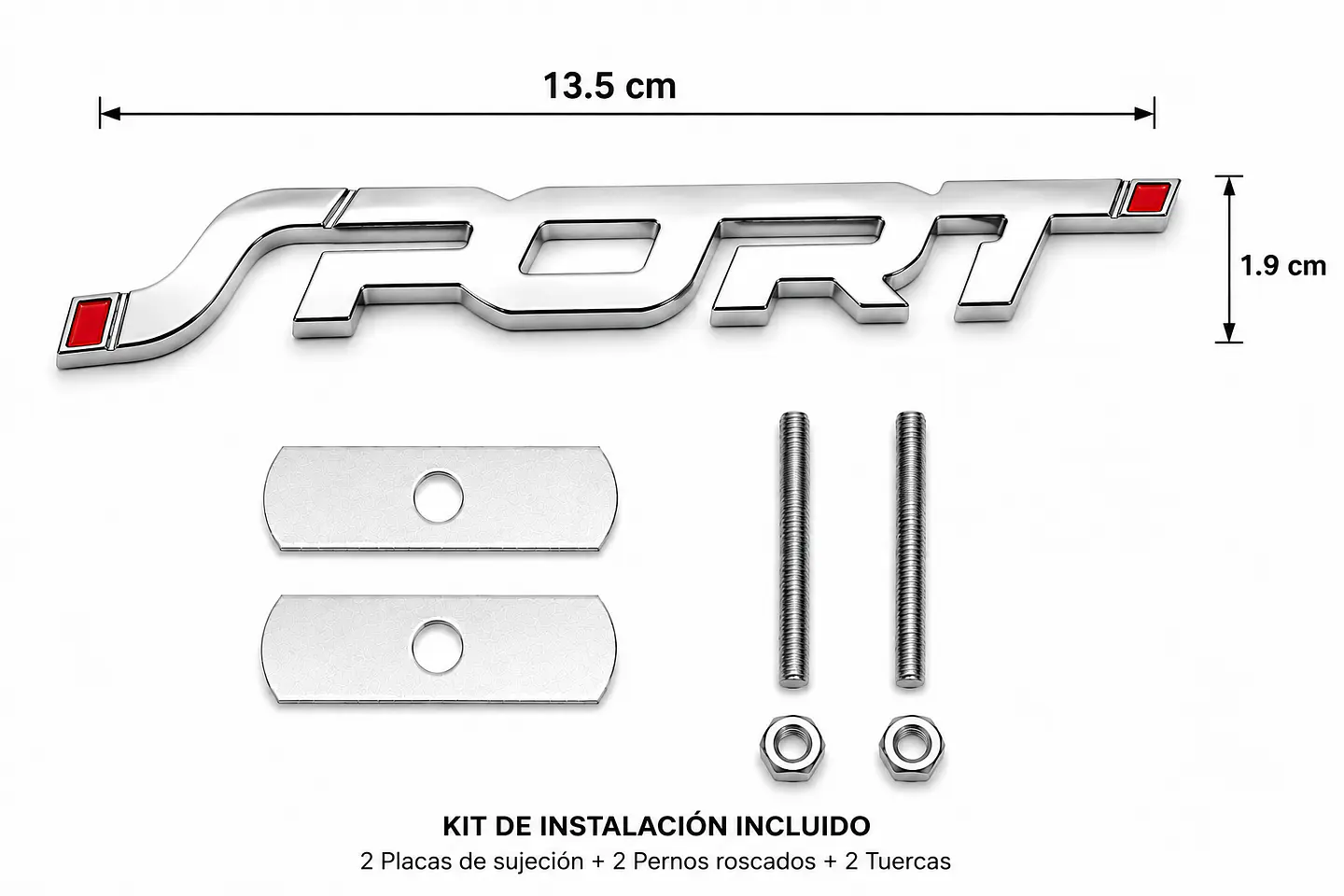 Logo Frontal Parrilla Emblema Sport Multimarca 13.5x1.9cm 2