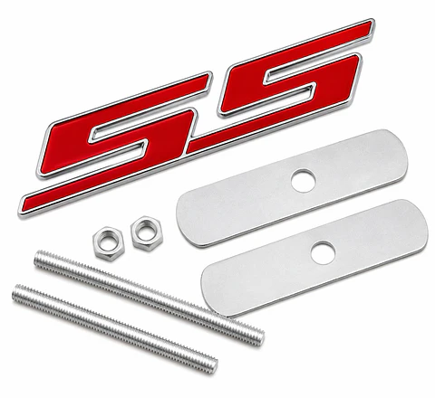 Logo Parrilla Emblema Ss Para Chevrolet Camaro Metalico Rojo