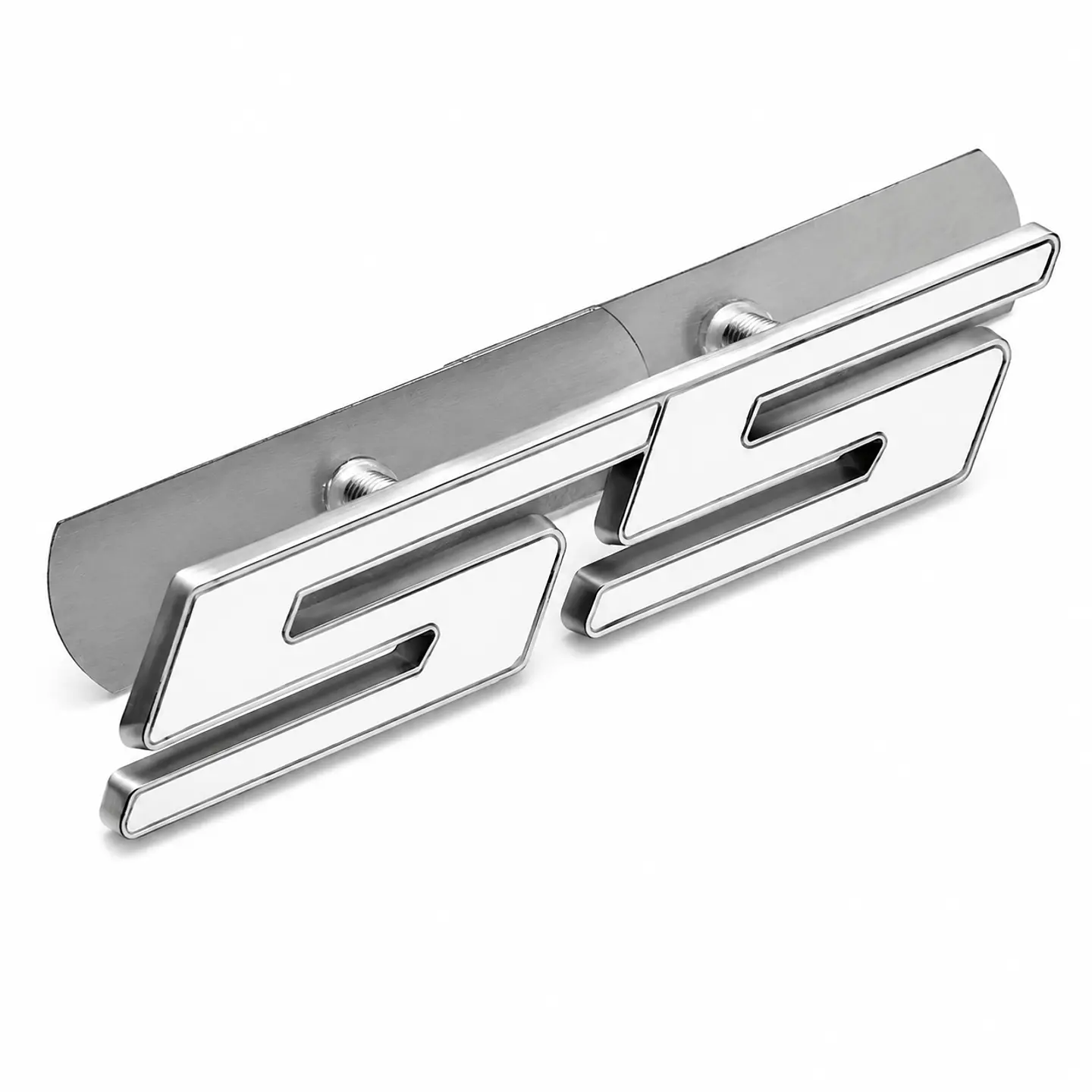 Logo Parrilla Emblema Ss Para Chevrolet Camaro Metalico Blanco 2