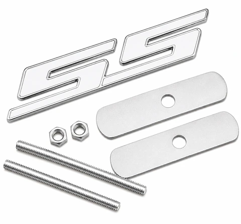 Logo Parrilla Emblema Ss Para Chevrolet Camaro Metalico Blanco