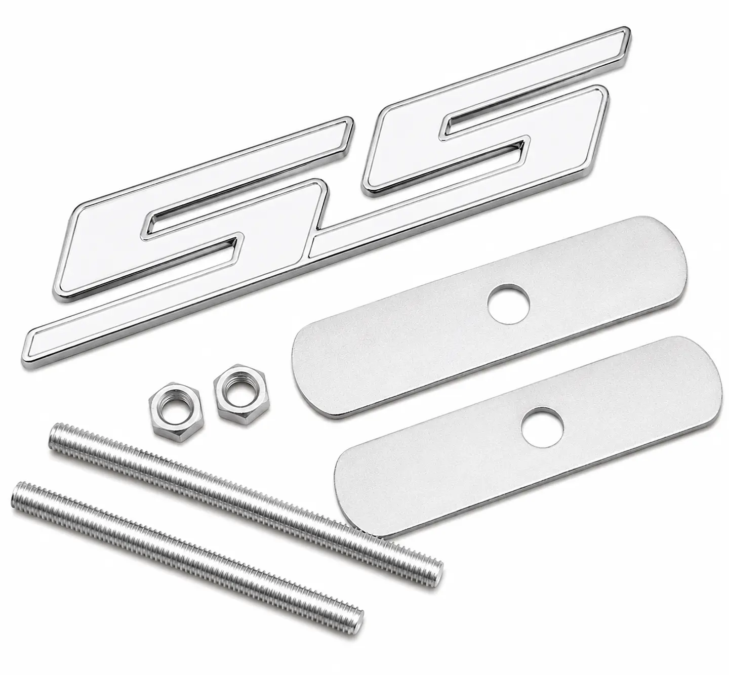 Logo Parrilla Emblema Ss Para Chevrolet Camaro Metalico Blanco 1