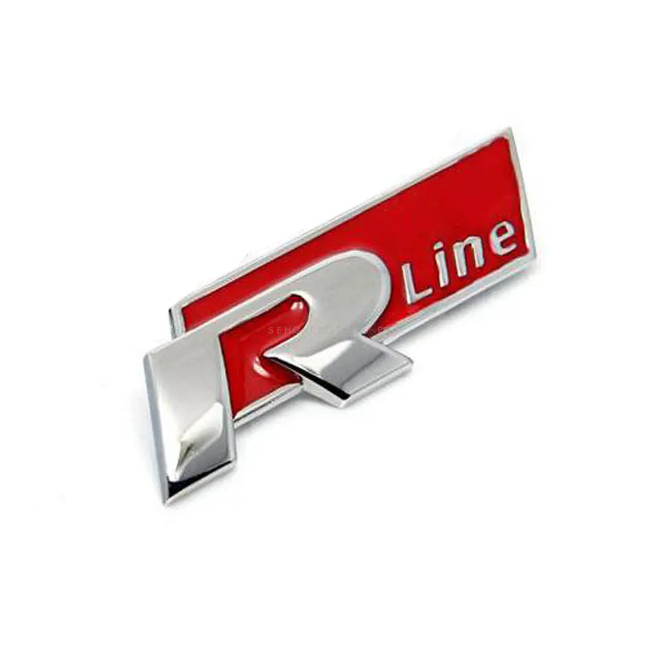 Emblema Logo Rline Para Volkswagen R Line 7.4x2.4cm Rojo 4
