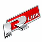 Emblema Logo Rline Para Volkswagen R Line 7.4x2.4cm Rojo - Miniatura 1