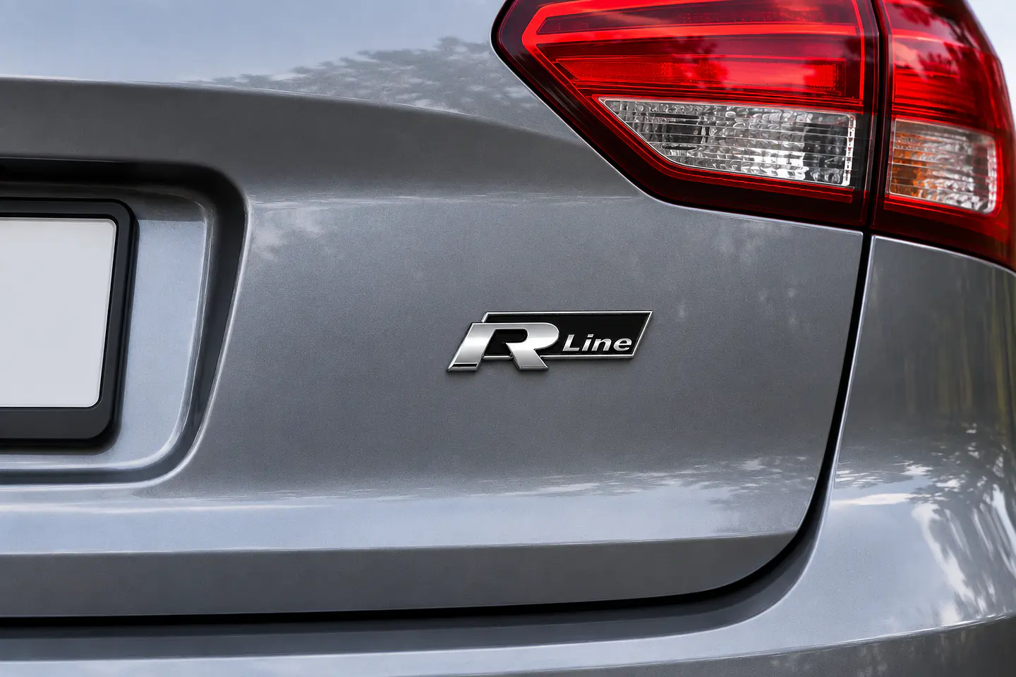 Emblema Logo Rline Para Volkswagen R Line 7.4x2.4cm Negro 2