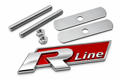 Emblema Logo Rline Parrilla Para Volkswagen R Line 7.4x2.4 Rojo