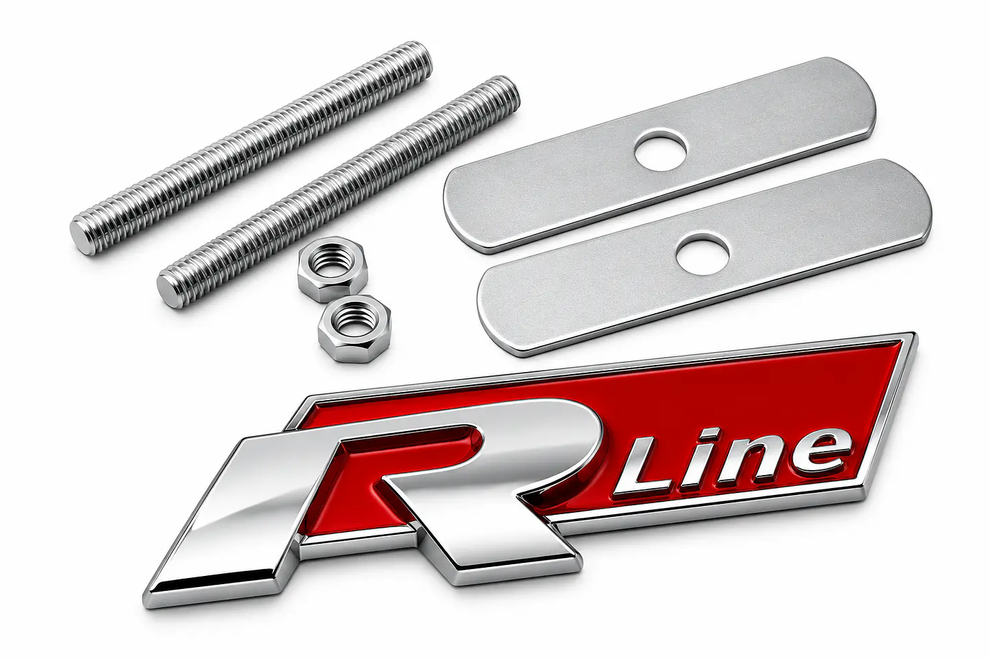 Emblema Logo Rline Parrilla Para Volkswagen R Line 7.4x2.4 Rojo 1