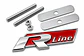 Emblema Logo Rline Parrilla Para Volkswagen R Line 7.4x2.4 Rojo - Miniatura 1