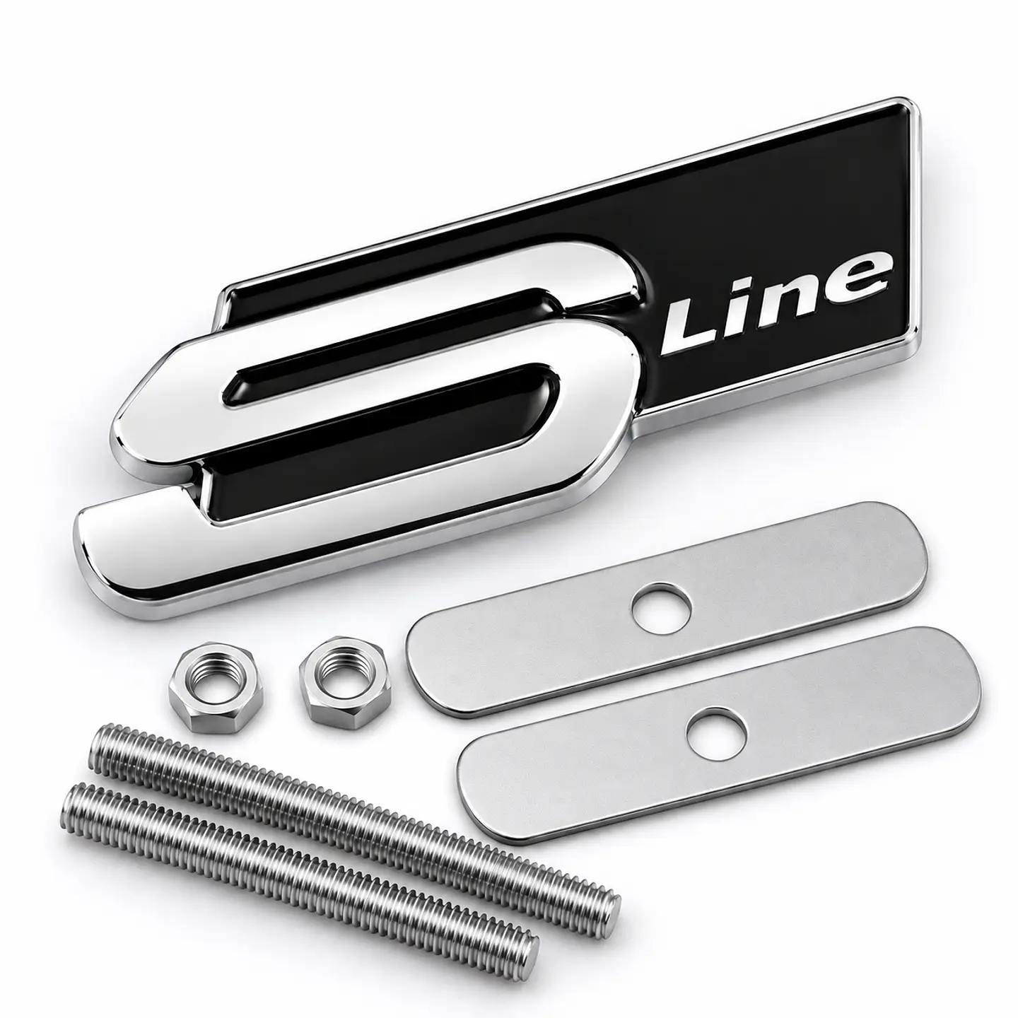 Emblema Frontal Sline Logo Para Audi S Line Parrilla 8.1x3cm Negro 1
