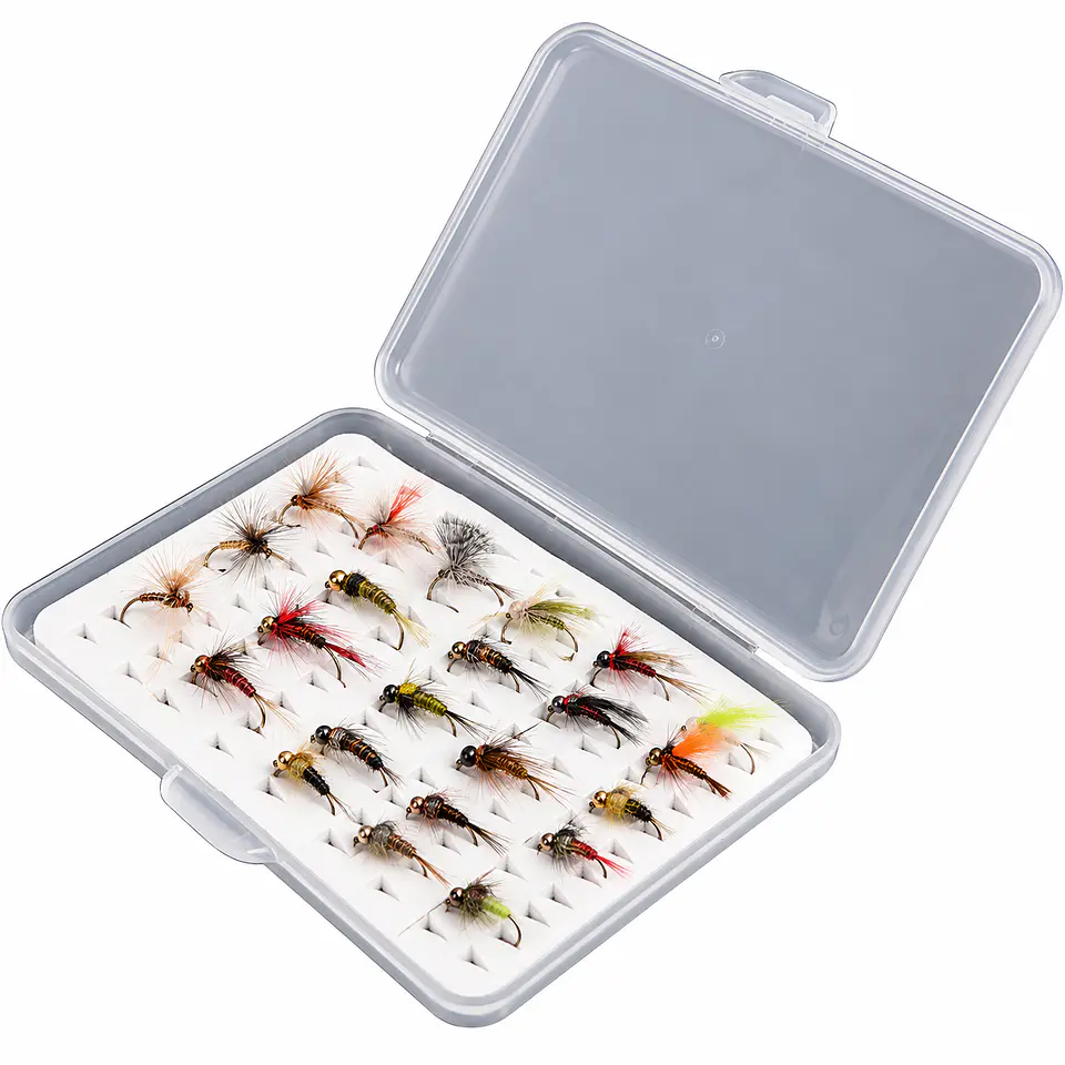 Caja Pesca Para Moscas Anzuelos 12.7x9.8cm Capacidad 104 Max Fly Fishing 3