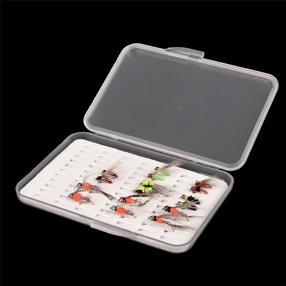 Caja Pesca Estuche Moscas Anzuelos 11x7.6cm Capacidad 77 Max Fly Fishing 6