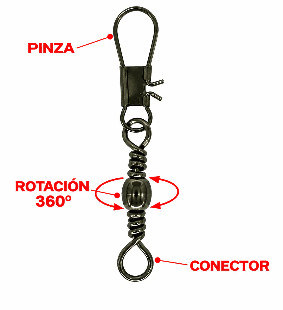 Pack 25 Unidades Destorcedores Pesca N8 Conector Señuelos 5