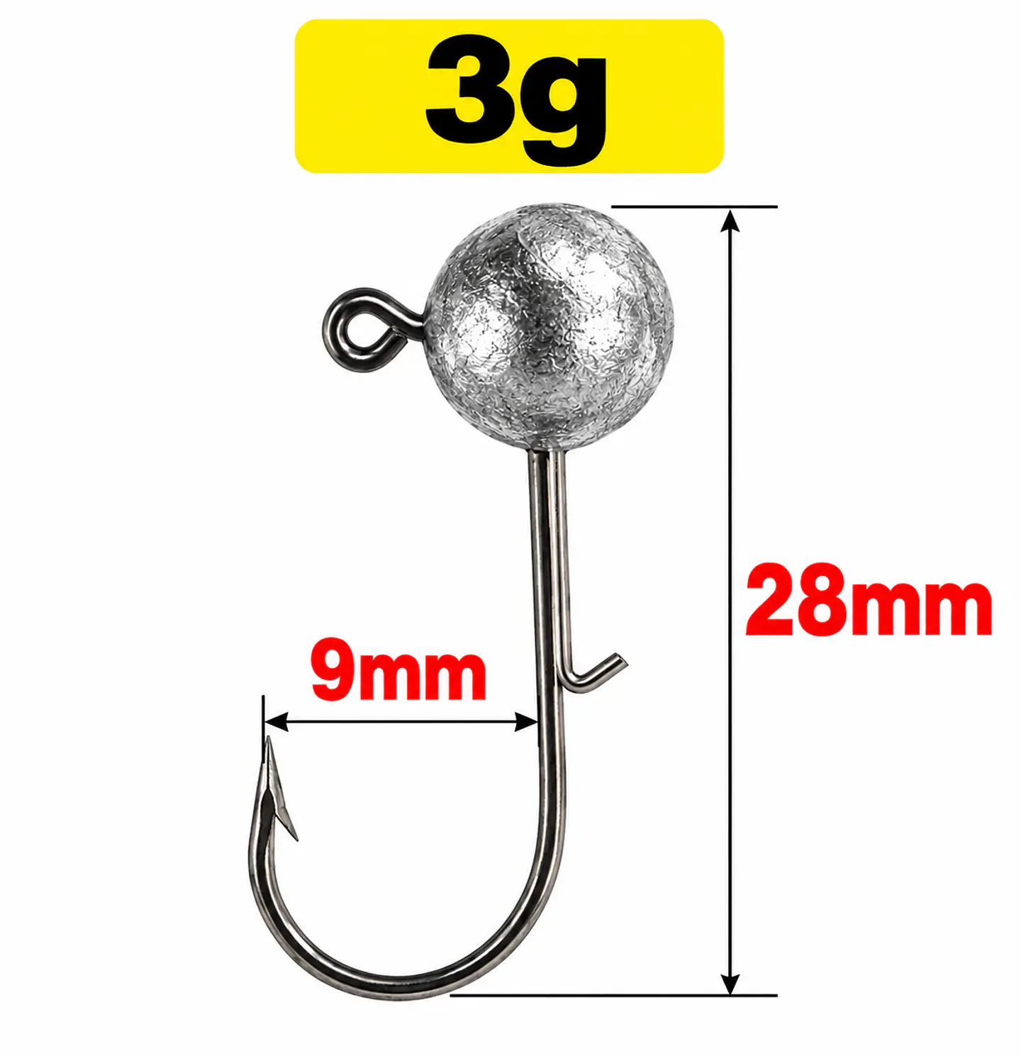 Pack X10 Anzuelos Cabeza Plomada 3grs Para Señuelos Pesca 1