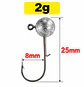 Pack X10 Anzuelos Cabeza Plomada 2grs Para Señuelos Pesca - Miniatura 1