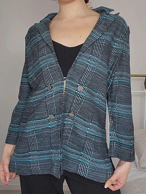 Blazer Negro, Celeste · T-M · AB0937