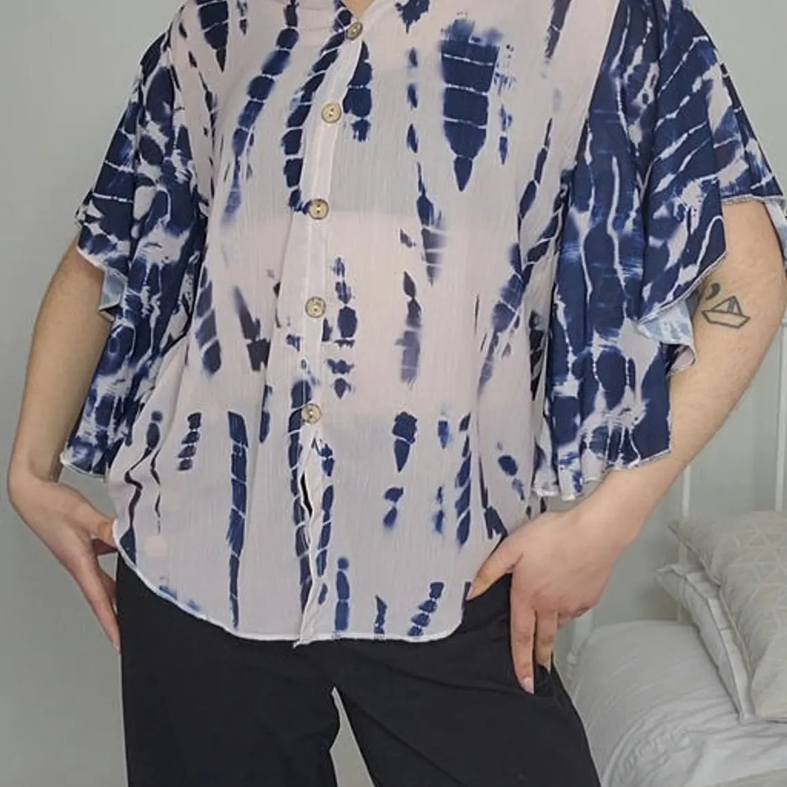 Blusa Azul, Beige · T-M · AB0083 1